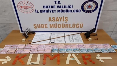 Düzce’de kumarhane baskını yapıldı