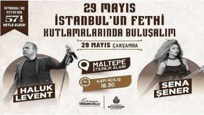 İstanbul’un Fethi’nin 571. yılını bu yıl da büyük bir coşkuyla Maltepe’de Haluk Levent konseriyle kutlanıyor