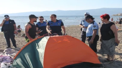 Bursa Gemlik kıyılarında çadır operasyonu!