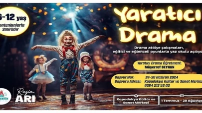 Çocuklar İçin Açılacak Yaratıcı Drama Kursu İçin Kayıtlar Başladı