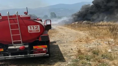 Düzce’de çöplük alanda yangın