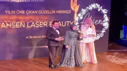 Emine Tunç ”Yılın öne çıkan güzellik merkezi ” ödülünü aldı