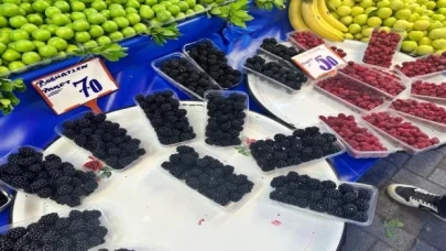 Ahududu ve böğürtlen tezgahlarda