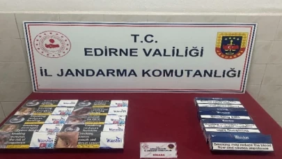 Edirne Enez’de 16 karton kaçak sigara ele geçirildi