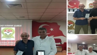 Hayrettin Yıldız ve Fatih Anlar’a Edirne TÜFAD’dan ödül