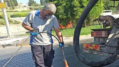 İzmir Büyükşehir Belediyesi ekipleri haşereyle mücadelede Efes Selçuk’ta etkin çalışmalar yürütüyor