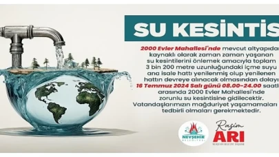 Nevşehir Belediyesi’nden Planlı Su Kesintisi