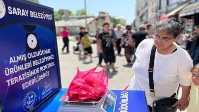 Saray Belediyesi’nden pazarda terazi kontrol istasyonu