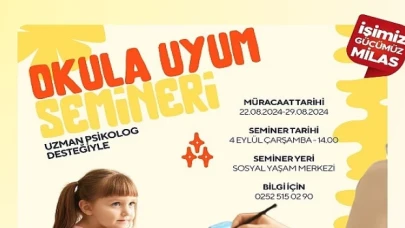 Milas Belediyesi tarafından okula yeni başlayacak öğrencilerin velileri için 'Okula Uyum Semineri’ gerçekleştirilecek.