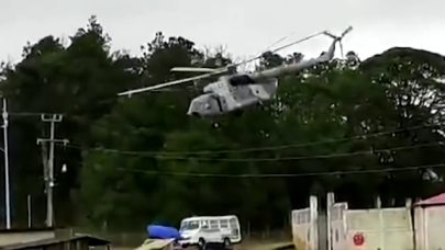 Meksika Donanmasına ait helikopter, iniş yaptığı sırada düştü