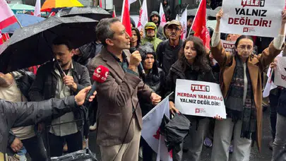 Tele 1 önünde dayanışma eylemi: Basına kayyum kabul edilemez