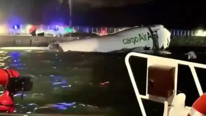 Türk firmasına ait kargo uçağı Hong Kong’da pistten çıktı: 2 ölü, 4 kurtarıldı