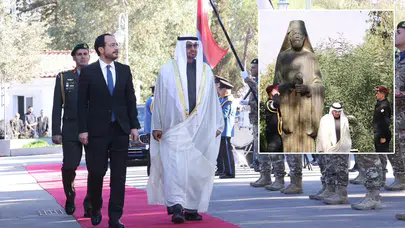 BAE Devlet Başkanı Al Nahyan’ın GKRY ziyareti tartışma yarattı: EOKA destekçisinin anıtına çelenk bıraktı!