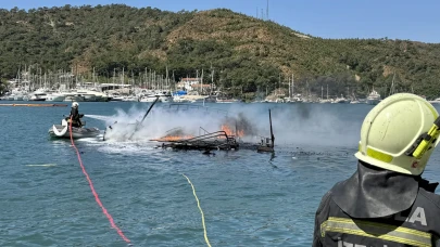 Fethiye'deki yangında motor yatlar ve yelkenli battı, 2 yat kullanılamaz hale geldi