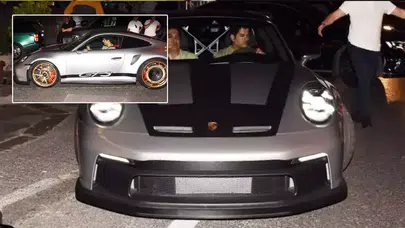 Burak Özçivit yeni 35 milyonluk Porsche GT3'üyle Bebek'te görüntülendi
