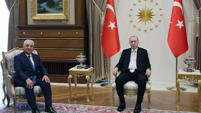 Cumhurbaşkanı Erdoğan, DSP Genel Başkanı Aksakal ile bir araya geldi