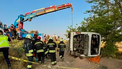 Bayram sabahı Konya'da otobüs kazası yaşandı:  1 ölü, 26 yaralı