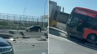 Haliç Köprüsü'nde metrobüs kazası