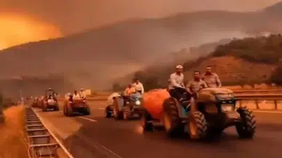 Bilecik’teki orman yangınına “insanlık konvoyu” müdahalesi