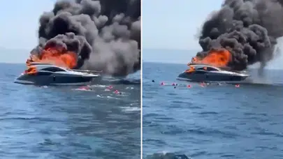 Kınalıada açıklarında teknede yangın