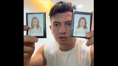 Tek yumurta ikizi kızlarının vesikalık fotoğrafları yüzünden eşine kızan baba gündem oldu