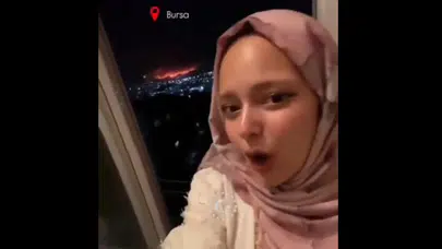 Bursa’daki orman yangını sırasında şarkı söyleyip video çeken kişiye tepki yağdı