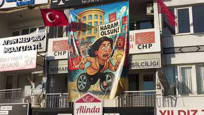 Aydın’da CHP’li Gençlik Kolları Başkanı pankart nedeniyle soruşturma altında