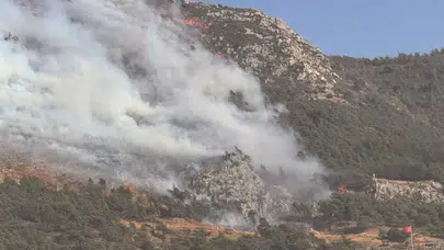 Hatay Antakya’da Habib-i Neccar Dağı eteklerinde orman yangını