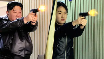 Kim Jong Un, kızı Ju Ae ile yeni silahları denedi: Poligonda atış yaptı