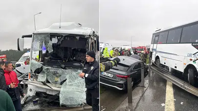Kuzey Marmara Otoyolu'nda kahreden kaza: Bir polis şehit, 16 yaralı