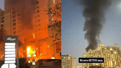 Dubai Palm Bölgesi’nde yangın ve füze düşmesi: 5 yıldızlı otelde 4 yaralı