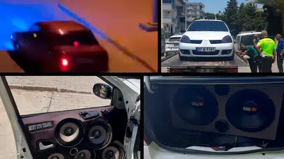 Yüksek sesle müzik açan iki sürücüye 246 bin lira ceza