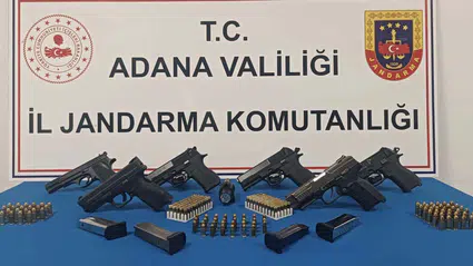 Adana'da 6 ruhsatsız tabanca ele geçirildi, 2 şüpheli tutuklandı