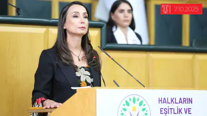 DEM Parti Eş Genel Başkanı Tülay Hatimoğulları ilk grup toplantısında terör örgütü ele başı Abdullah Öcalan için 'umut hakkının uygulanması' talebini yineledi