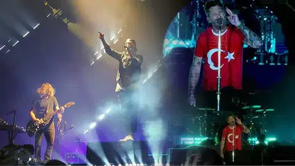 OneRepublic solisti Ryan Tedder, İstanbul konserinde Türk bayraklı tişört giydi