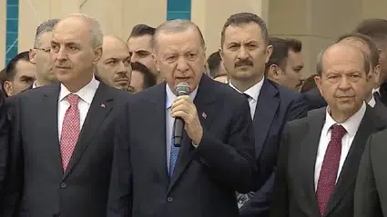 Erdoğan KKTC'de konuştu: Cumhuriyet Yerleşkesi kararlılığın ve bağımsızlık iradesinin sembolüdür