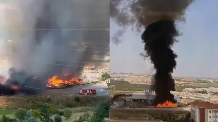 Gebze Belediyesi çöp tesisinde yangın