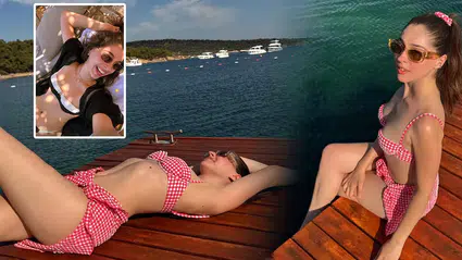 Ünlü oyuncu Cemre Baysel bikinili pozlarıyla beğeni topladı