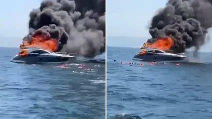 Kınalıada açıklarında teknede yangın