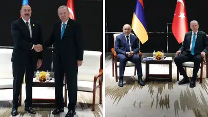 Cumhurbaşkanı Erdoğan ŞİÖ Zirvesi’nde Aliyev ve Paşinyan ile görüştü