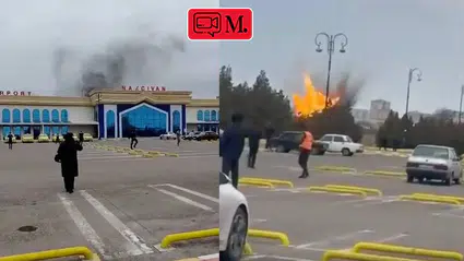 İran füzeleri Nahçıvan'ı vurdu: Havalimanı yakınlarında şiddetli patlama