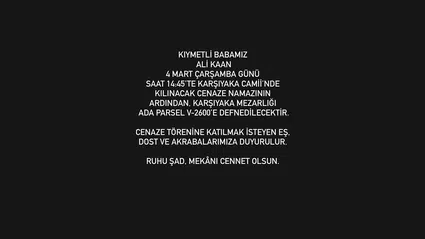 Türk Demokrasi Vakfı Genel Sekreteri Nur Kaan'ın acı günü