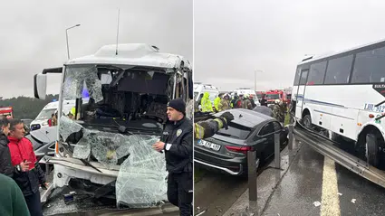Kuzey Marmara Otoyolu'nda kahreden kaza: Bir polis şehit, 16 yaralı