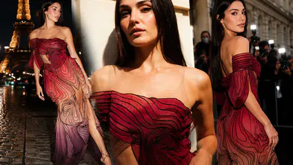 Hande Erçel, Paris Moda Haftası'nda tarzıyla göz kamaştırdı