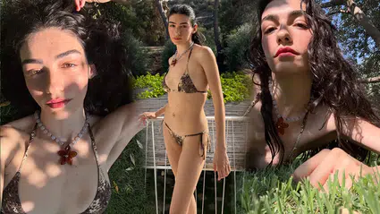 Hazar Ergüçlü'nün leopar desenli bikini pozlarına beğeni yağdı