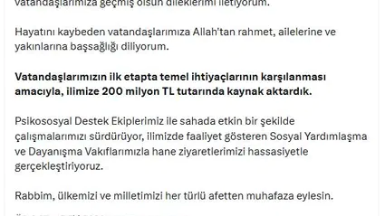 İstanbul'daki sel felaketi için bakanlıktan dev bütçe desteği
