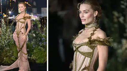 Türk tasarımcı Dilara Fındıkoğlu, Brontë saçlarıyla süslenen büyüleyici elbiseyi Margot Robbie’ye giydirdi