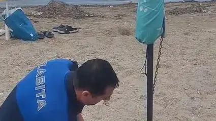 Erdek sahillerinde işgal edilen alanlara yönelik zabıta operasyonu