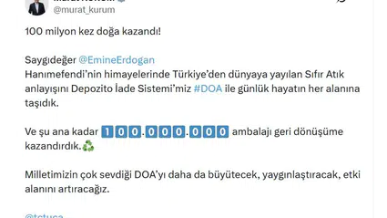 DOA sistemi 100 milyon ambalaj eşiğini aştı