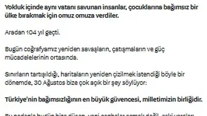 Kılıçdaroğlu'ndan 30 Ağustos vurgusu: 'Yeni cepheler değil, eski yaraları kapatalım'